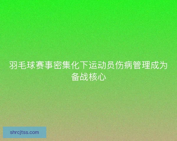 羽毛球赛事密集化下运动员伤病管理成为备战核心