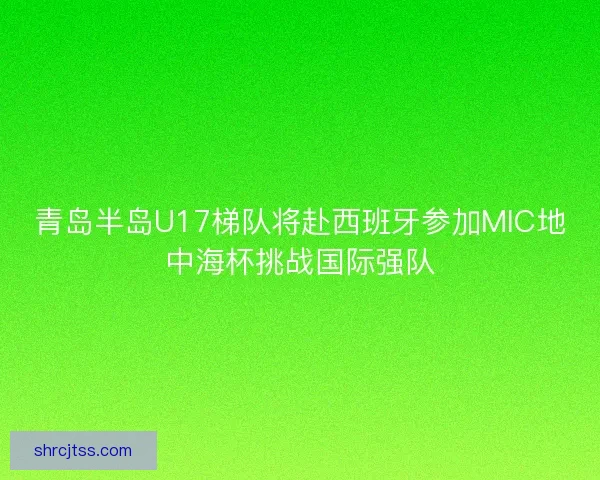 青岛半岛U17梯队将赴西班牙参加MIC地中海杯挑战国际强队