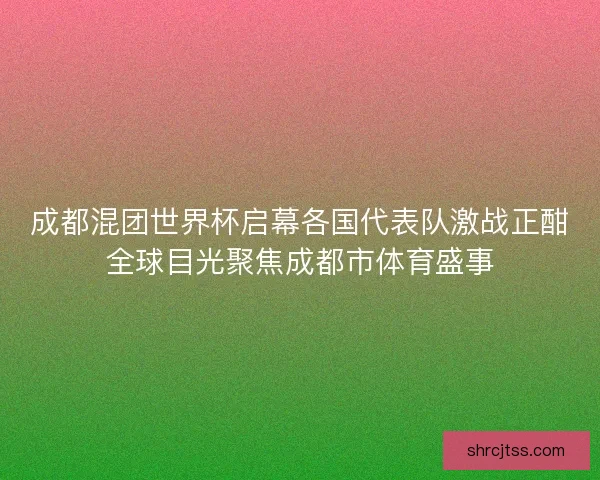 成都混团世界杯启幕各国代表队激战正酣全球目光聚焦成都市体育盛事