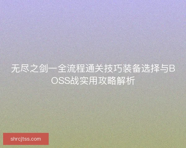 无尽之剑一全流程通关技巧装备选择与BOSS战实用攻略解析